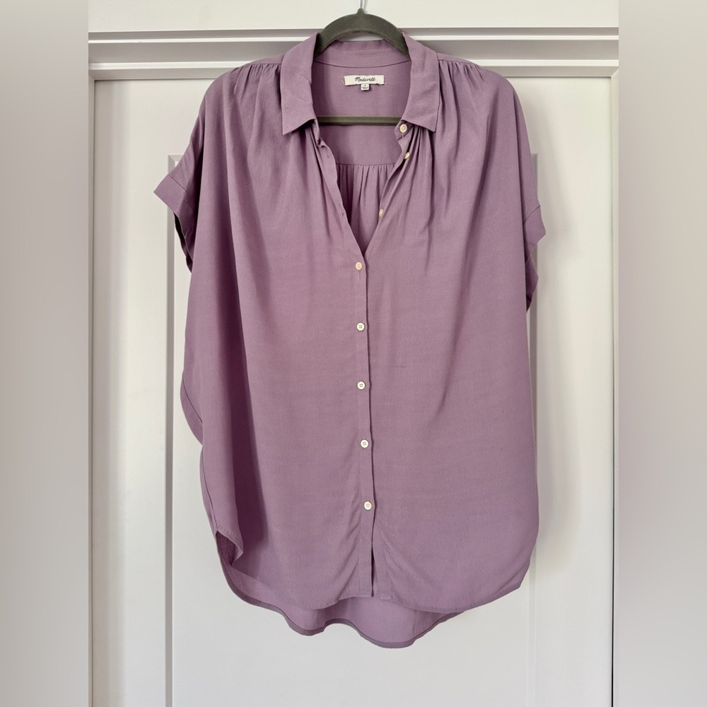 Madewell Central Drapey Shirt - Lavender Size Medium